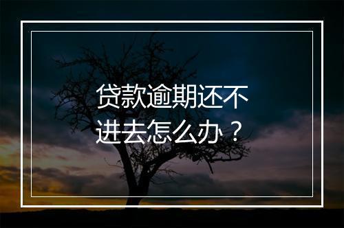 贷款逾期还不进去怎么办？