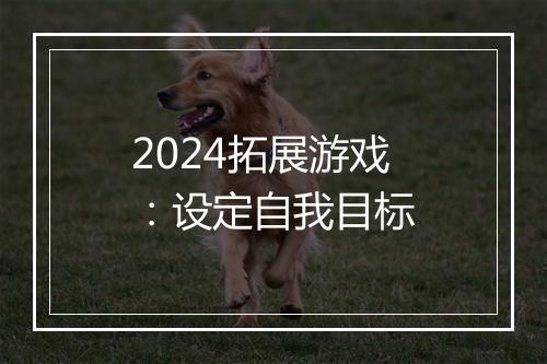 2024拓展游戏：设定自我目标