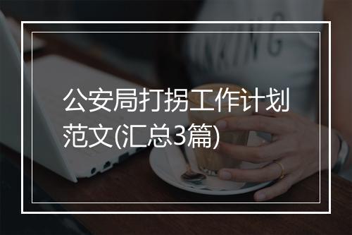 公安局打拐工作计划范文(汇总3篇)