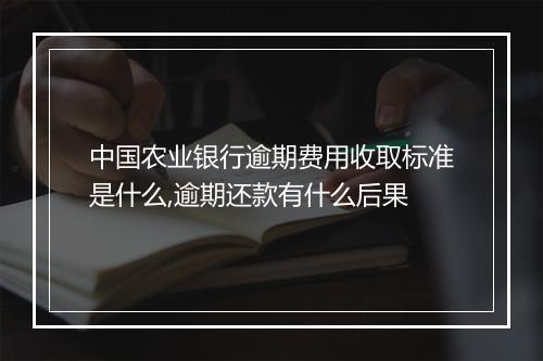 中国农业银行逾期费用收取标准是什么,逾期还款有什么后果