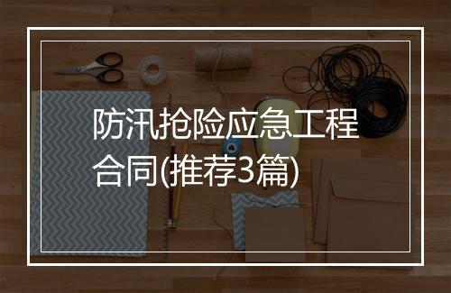 防汛抢险应急工程合同(推荐3篇)