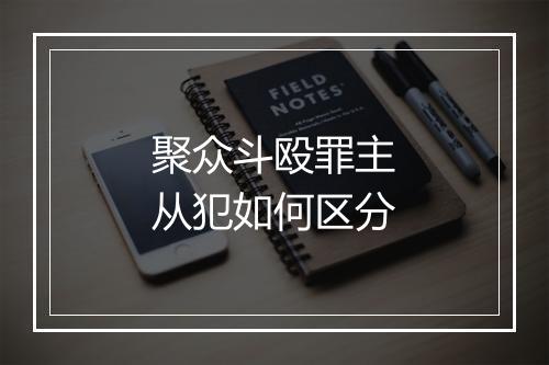 聚众斗殴罪主从犯如何区分