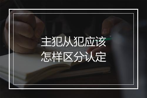 主犯从犯应该怎样区分认定