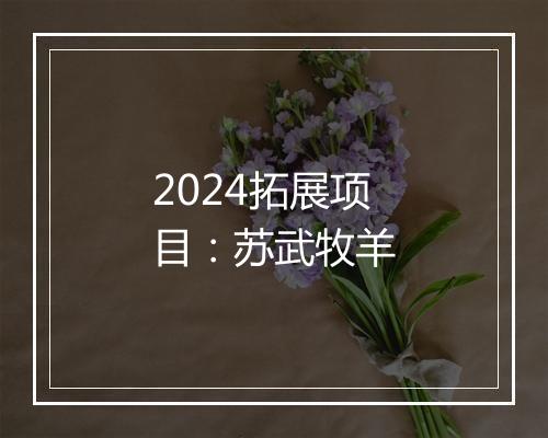 2024拓展项目：苏武牧羊