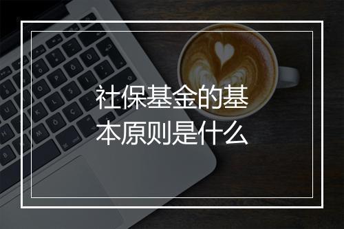 社保基金的基本原则是什么