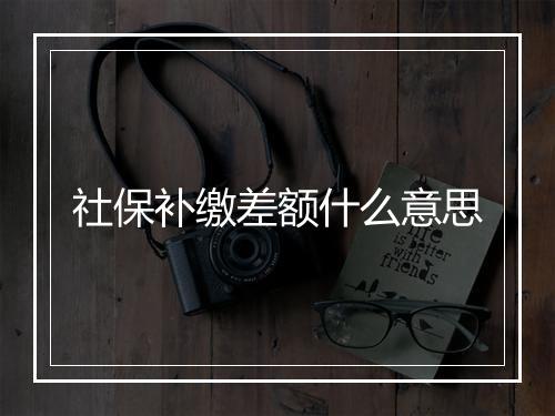 社保补缴差额什么意思