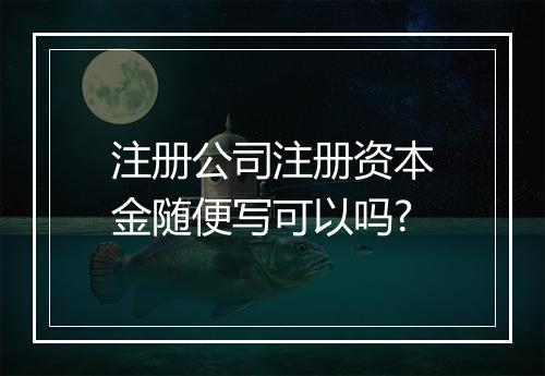 注册公司注册资本金随便写可以吗?