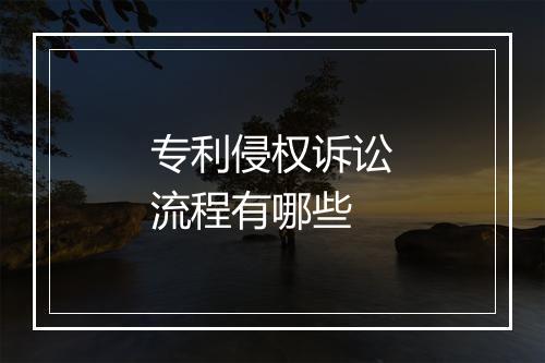 专利侵权诉讼流程有哪些