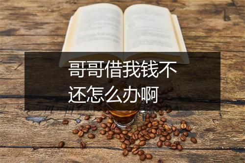 哥哥借我钱不还怎么办啊