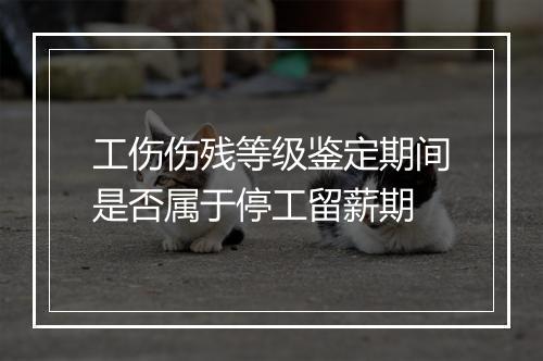 工伤伤残等级鉴定期间是否属于停工留薪期