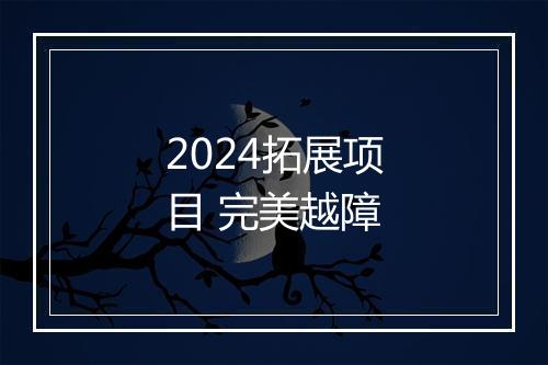 2024拓展项目 完美越障