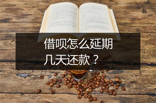 借呗怎么延期几天还款？