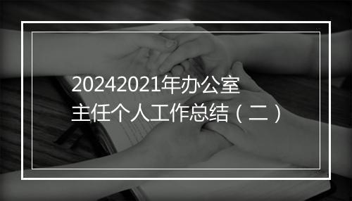 20242021年办公室主任个人工作总结（二）