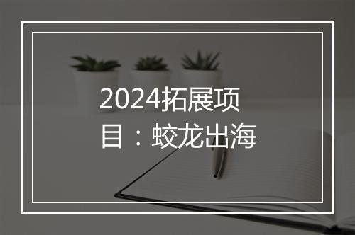 2024拓展项目：蛟龙出海