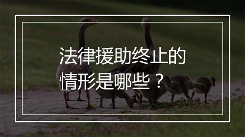 法律援助终止的情形是哪些？