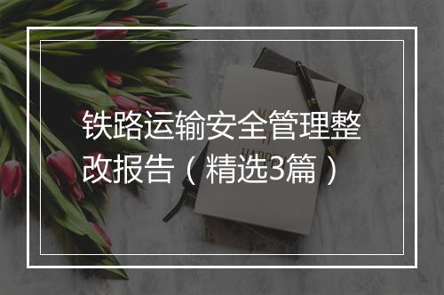 铁路运输安全管理整改报告（精选3篇）