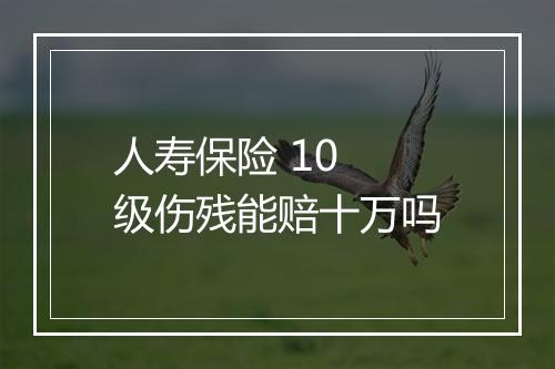 人寿保险 10 级伤残能赔十万吗