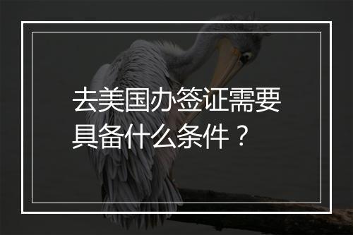 去美国办签证需要具备什么条件？