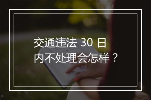 交通违法 30 日内不处理会怎样？