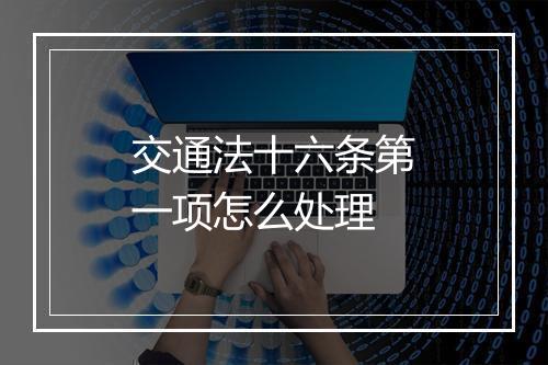 交通法十六条第一项怎么处理