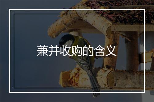 兼并收购的含义