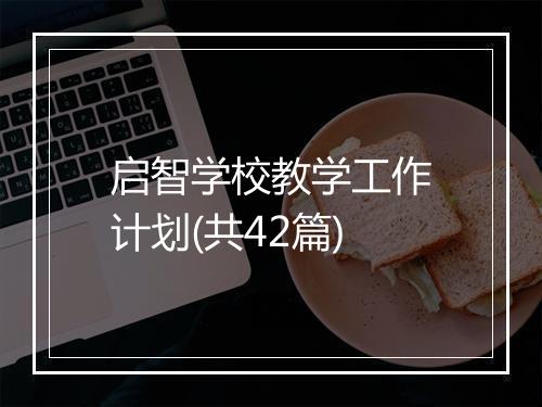 启智学校教学工作计划(共42篇)