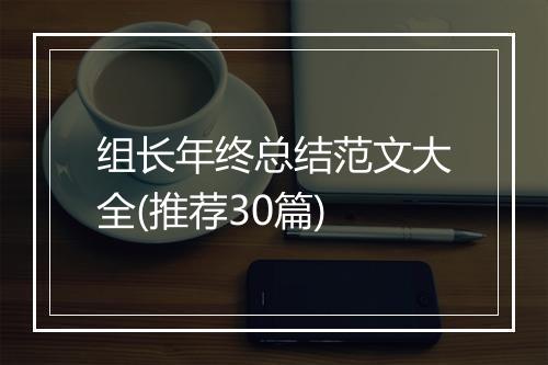组长年终总结范文大全(推荐30篇)