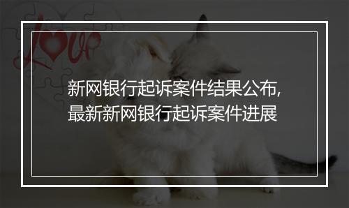 新网银行起诉案件结果公布,最新新网银行起诉案件进展