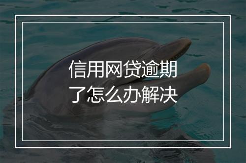 信用网贷逾期了怎么办解决