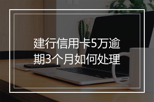 建行信用卡5万逾期3个月如何处理