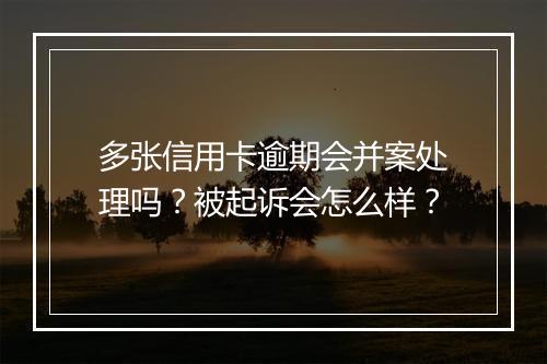 多张信用卡逾期会并案处理吗？被起诉会怎么样？