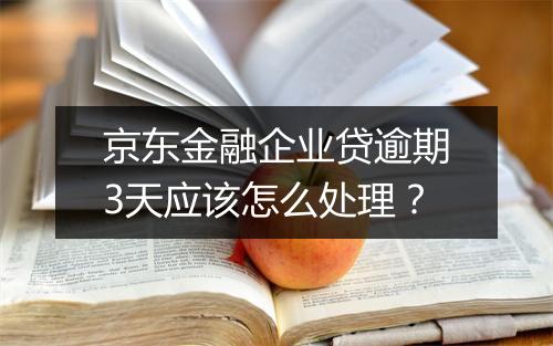 京东金融企业贷逾期3天应该怎么处理？