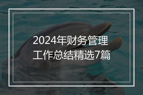 2024年财务管理工作总结精选7篇