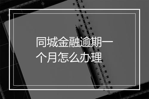 同城金融逾期一个月怎么办理