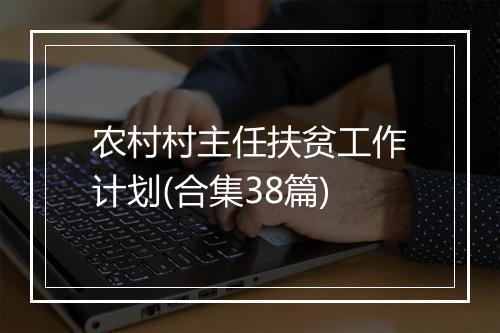 农村村主任扶贫工作计划(合集38篇)