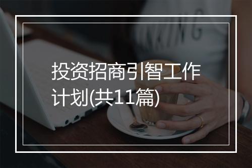 投资招商引智工作计划(共11篇)