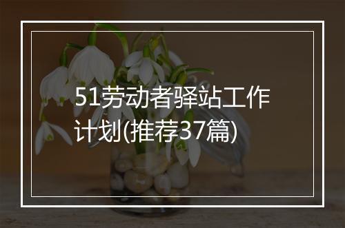 51劳动者驿站工作计划(推荐37篇)