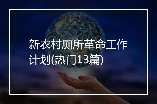 新农村厕所革命工作计划(热门13篇)