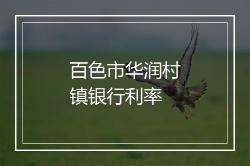 百色市华润村镇银行利率