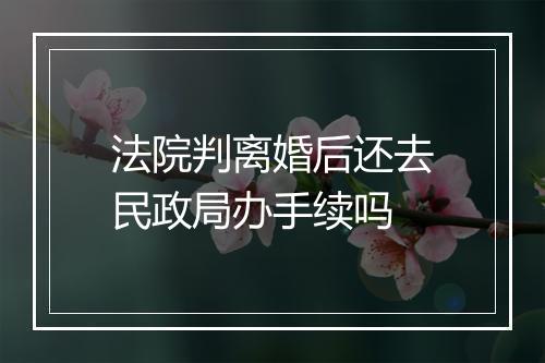 法院判离婚后还去民政局办手续吗