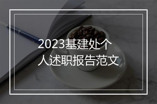 2023基建处个人述职报告范文
