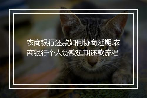 农商银行还款如何协商延期,农商银行个人贷款延期还款流程