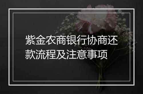 紫金农商银行协商还款流程及注意事项