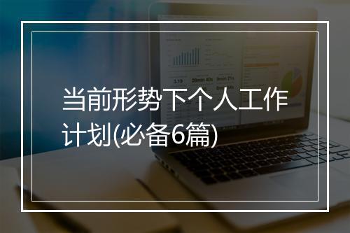 当前形势下个人工作计划(必备6篇)