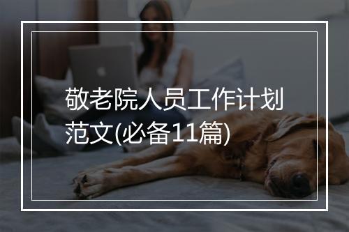 敬老院人员工作计划范文(必备11篇)
