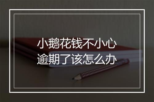 小鹅花钱不小心逾期了该怎么办