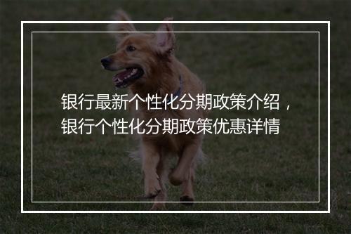 银行最新个性化分期政策介绍，银行个性化分期政策优惠详情
