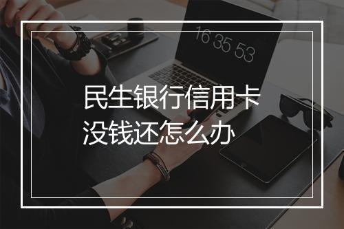 民生银行信用卡没钱还怎么办