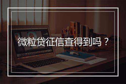 微粒贷征信查得到吗？