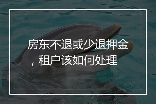 房东不退或少退押金，租户该如何处理